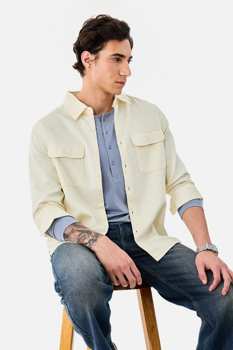 سنيتش Linen Blend Regular Fit Double Pocket Shirt